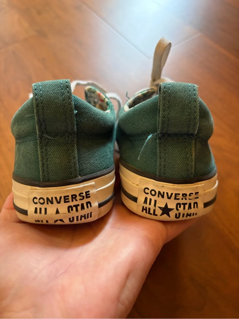 Converse Kids Green Canvas Lace-Up Sneakers